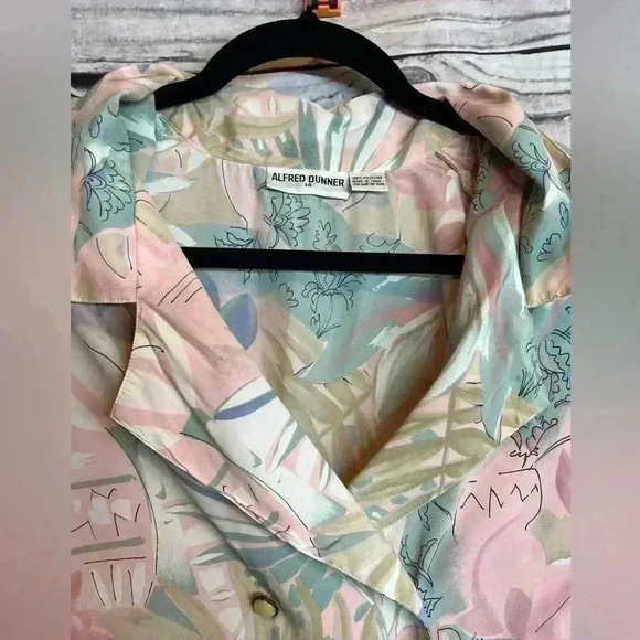 Alfred Dunner vintage tropical print top - Picture 3 of 5